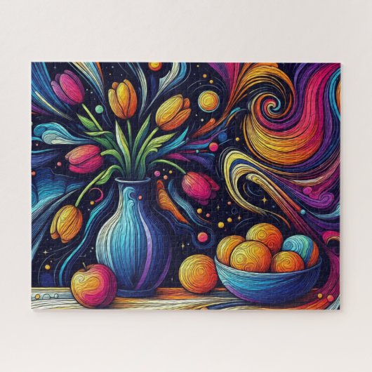 Vaas met tulpen legpuzzel (Horizontaal)