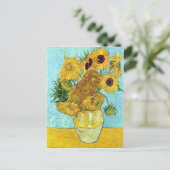 Vaas met twaalf zonnebloemen door Vincent van Gogh Briefkaart (Staand voorkant)