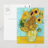Vaas met twaalf zonnebloemen door Vincent van Gogh Briefkaart (Voorkant / Achterkant)