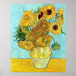 Vaas met twaalf zonnebloemen door Vincent van Gogh Poster<br><div class="desc">Voor zover ik weet zijn deze afbeeldingen in het publieke domein en worden ze geacht vrij te zijn in de VS zonder beperkingen te gebruiken. Neem contact met me op als je ontdekt dat een van deze afbeeldingen niet in het publieke domein voorkomt.</div>
