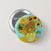 Vaas met twaalf zonnebloemen door Vincent van Gogh Ronde Button 5,7 Cm (Voorkant /achterkant)