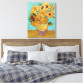 Vaas met twaalf zonnebloemen | Van Gogh | Canvas Afdruk (Insitu (Slaapkamer))