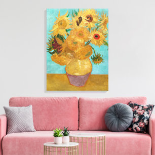 Vaas met twaalf zonnebloemen   Van Gogh   Canvas Afdruk