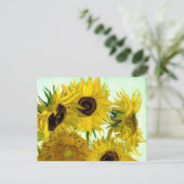 Vaas met twaalf zonnebloemen, Van Gogh Fine Art Briefkaart (Staand voorkant)