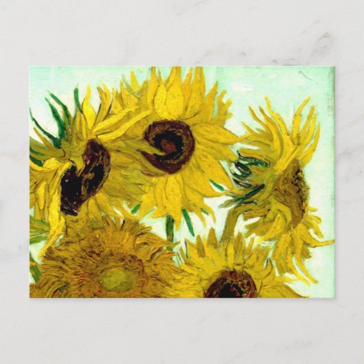 Vaas met twaalf zonnebloemen, Van Gogh Fine Art Briefkaart (Voorkant)