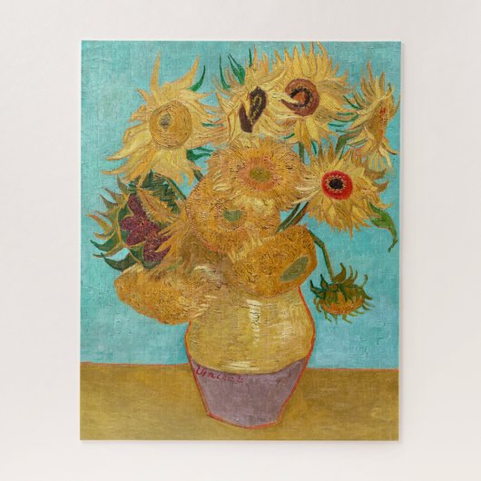 Vaas met twaalf zonnebloemen | Van Gogh | Legpuzzel (Verticaal)