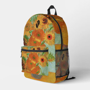 Vaas met twaalf zonnebloemen van Vincent van Gogh Bedrukte Rugzak