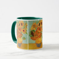 Vaas met twaalf zonnebloemen van Vincent van Gogh