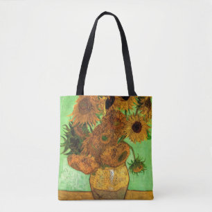 Vaas met twaalf zonnebloemen van Vincent van Gogh Tote Bag