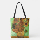 Vaas met twaalf zonnebloemen van Vincent van Gogh Tote Bag (Achterkant)