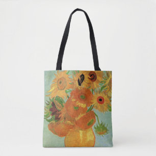 Vaas met twaalf zonnebloemen van Vincent van Gogh Tote Bag