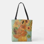 Vaas met twaalf zonnebloemen van Vincent van Gogh Tote Bag (Achterkant)