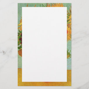 Vaas met twaalf zonnebloemen, Vincent van Gogh. Briefpapier