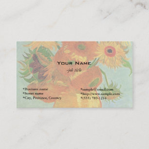 Vaas met twaalf zonnebloemen, Vincent van Gogh. Visitekaartje