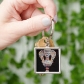 Vaas met verglaasd tin met roosterdecoratie sleutelhanger (Hand)