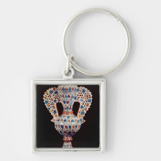 Vaas met verglaasd tin met roosterdecoratie sleutelhanger (Voorkant)