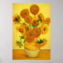 Vaas met vijftien zonnebloemen door Vincent van Go