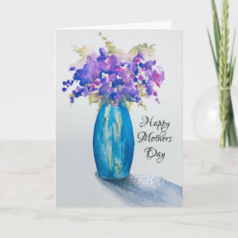 Vaas met viooltjes Moederdag kaart