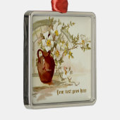 Vaas met witte rozen  waterverf ornament (Rechts)