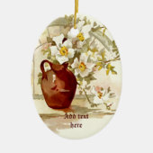 Vaas met witte rozen  waterverf ornament (Voorkant)