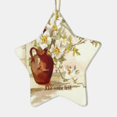 Vaas met witte rozen waterverf ornament (Links)