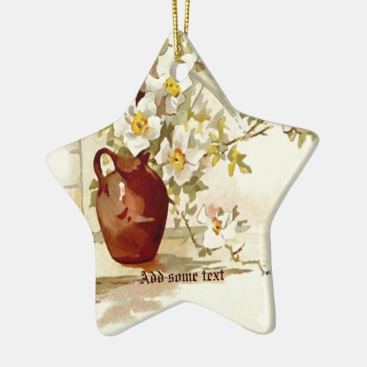 Vaas met witte rozen  waterverf ornament (Links)