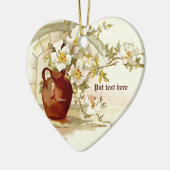 Vaas met witte rozen waterverf ornament (Links)