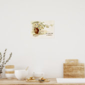  vaas met witte rozen waterverf print (Keuken)