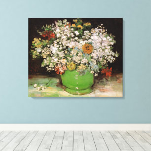 Vaas met Zinnia Bloemen door Vincent van Gogh Canvas Afdruk