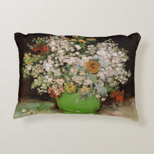 Vaas met Zinnia Bloemen door Vincent van Gogh Decoratief Kussen