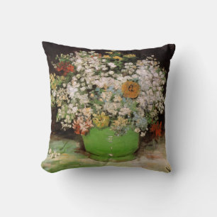 Vaas met Zinnia Bloemen door Vincent van Gogh Kussen