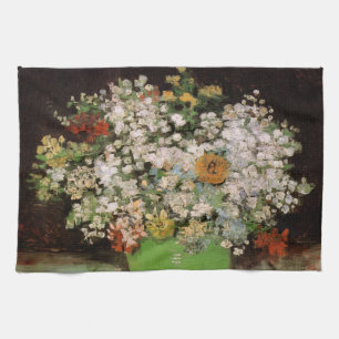 Vaas met Zinnia Bloemen door Vincent van Gogh Theedoek