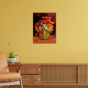 Vaas met Zinnia's door Vincent van Gogh, Poster