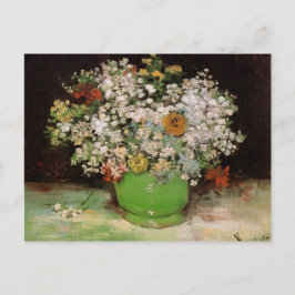 Vaas met Zinnias en andere bloemen Briefkaart