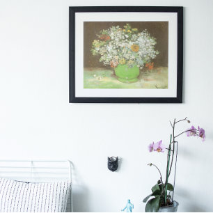 Vaas met Zinnia's en Bloemen van Vincent van Gogh Poster