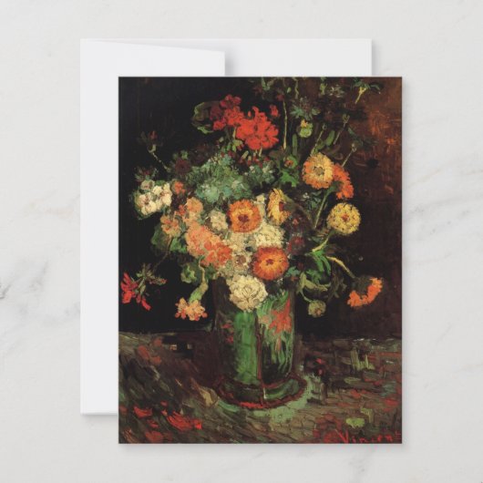 Vaas met Zinnias en Geraniums, Vincent van Gogh (Voorkant)