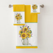 Vaas met zonnebloemen bad handdoek (Insitu)