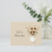 Vaas met zonnebloemen briefkaart (Staand voorkant)