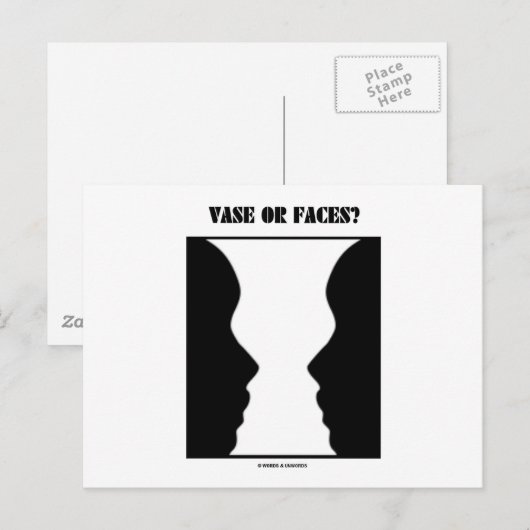 Vaas of gezicht? (Optische verlichting) Briefkaart (Voorkant / Achterkant)