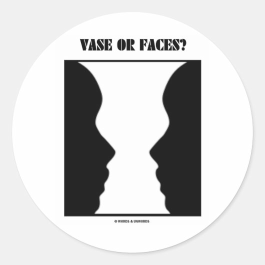 Vaas of gezicht? (Optische verlichting) Ronde Sticker (Voorkant)
