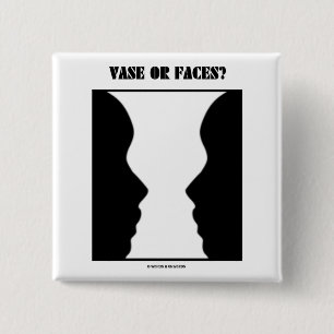 Vaas of gezicht? (optische verlichting) vierkante button 5,1 cm
