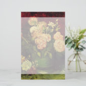 Vaas Pioenrozen en Roos,Vincent van Gogh Briefpapier (Staand voorkant)