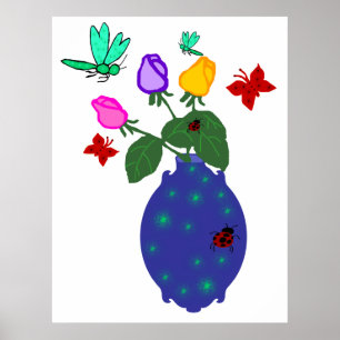 vaas poster van dragonfly-roos