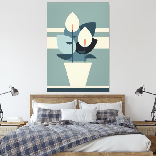 vaas tulpen | Vaas Bloemen | Vaas Bloem Canvas Afdruk (Insitu (Slaapkamer))
