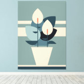 vaas tulpen | Vaas Bloemen | Vaas Bloem Canvas Afdruk (Insitu (Houten vloer))