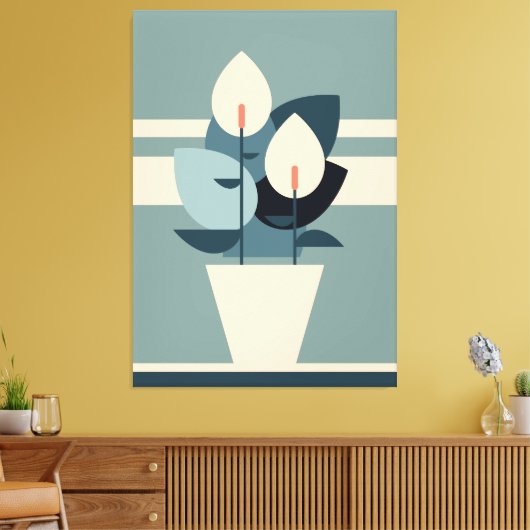 vaas tulpen | Vaas Bloemen | Vaas Bloem Canvas Afdruk (Insitu (Woonkamer))