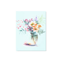 vaas van bloem Uitgerekt Canvas Print