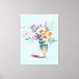 vaas van bloem Uitgerekt Canvas Print