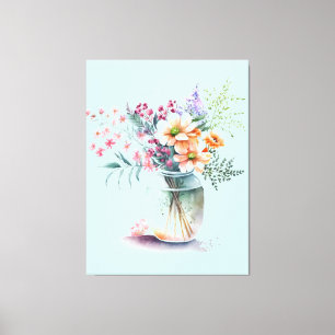 vaas van bloem Uitgerekt Canvas Print