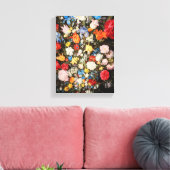 Vaas van bloemen met juwelen, munten en schelpen, canvas afdruk (Insitu (Woonkamer))